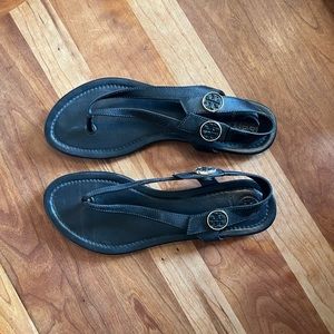 Tory Burch Black Leather Sandals